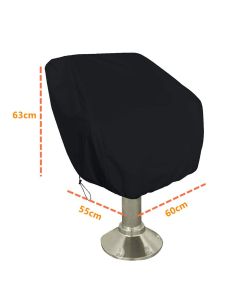 Boat Seat Cover 420D Oxford Fabric Waterproof Captains Chair Boat Seat Cover Resistant To Fading Pedestal Pontoon Chair Seat Cover（60*55*63cm black）