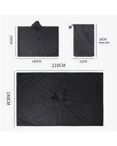 Hooded Rain Poncho for Adult with Pocket, Waterproof Lightweight Unisex Raincoat for Hiking Camping Emergency（black）