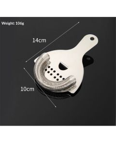Stainless Steel Cocktail Strainer with High Density Spring | Mirrored Finish - Effortless Straining for  Shakers & Mixing Glasses, One Strainer（Large ice filter）