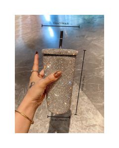 Diamond Bling Water Tumbler With Lid And Straw, Vacuum Insulated Stainless Steel, Reusable Large Handmade Sparkly Tumbler for Women, Mixed white diamond