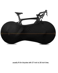 Bike Wheel Cover Indoor Dust-Proof and High Elasticity Bicycle Wheel Bag mountain bike protective cover, outdoor（Half Pack Black）