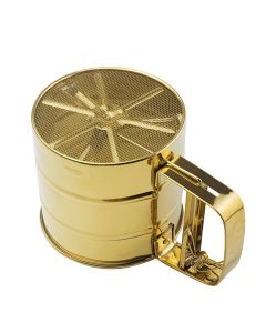 Stainless Steel Fine Mesh Sieve Flour Sifter Flour Cup Sifte A unique gifts for baking enthusiasts (Golden)