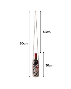 2-Pieces Crochet Water bottle Bag Cotton Crochet Crossbody Water Bottle Bag, Boho Bottle Carrier Water Bottle Holder with Strap Handmade Water Bottle Holder（beige）