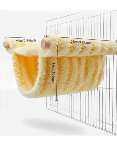 Winter Warm Bird Nest Bed Hanging Hammock Snuggle Hut Parrot House Tent Toy Bird Cage Perch for  Lovebird Cockatoo Finch Hamster Chinchilla Guinea Pig (Yellow)