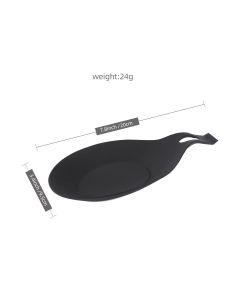 TPE Spoon Rest,  Heat Resistant Kitchen Utensil Holder Spatula Ladle Rest for Counter Stove Top, Black 4Pcs
