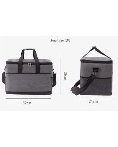 Collapsible  Cooler Bags Insulated, Front Zipper Pocket & Shoulder Strap, Portable Leakproof Soft Sided Coolers for Camping/Beach/Picnic/Travel - Grey small size