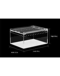 Reptile Terrarium Enclosure  Acrylic Tarantula Breeding Box Magnetic Hermit Crab Habitat Tank Transparent Jumping Spider Cage for Insect Snail Amphibians Sling Isopods（20*15*10cm）