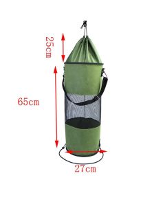 Boat Trash Bag - Heavy-Duty  Mesh Oxford Fabric with Bottom Zipper and Top Rubber Closure - Leakproof and Washable for Boats, Kayaks, Campers, RVs, and More（olive drab）