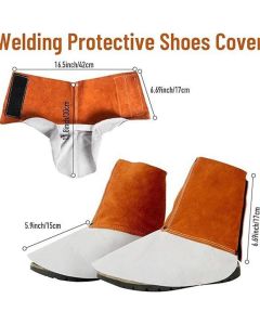 cowhide Welding Spats - Heat and Abrasion Resistant Welding Boot Covers - Shoes Protectors - Welding Gaiters, 1 Pair
