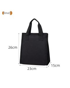 Black Lunch Bag for Men - Lunch Bag with Zipper Tote Bag for Women Simple Lunch Box Reusable Insulated (Black small）