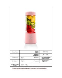 Portable Blender, USB Rechargeable Personal Size Blenders, Smoothie Blender with 6 Blades for Protein & Shakes, Mini juicer for Travel Sports Outgoing, pink（Only juicers are available）