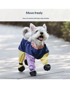 Waterproof Dog Boots with Suspenders, All-in Anti-Slip Paw Protector with Adjustable Dirty-Proof Pants for Small Medium Large Dogs (Color Mixing, S)
