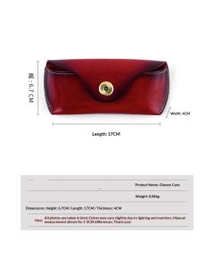 Unisex Semi Hard Genuine Leather Eyeglass Case With Belt Loop for Prescription Eyeglasses & Standard Sized Sunglasses（Excluding eyes）