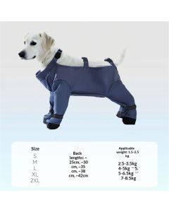 Waterproof Dog Boots Rain Boots with Suspender, Dogs Shoes Paw Protector for Small Medium Puppy, Anti-Slip Doggy Boot Belly Protector, Rain Booties Snow Booties (L)