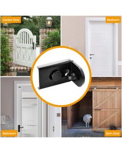 2 pack Sliding Door Lock, 90 Degree Door Hasp Latch Lock, Stainless Steel Security Right Angle Padlock with Screws for Push/Sliding/Barn Doors (black, small)