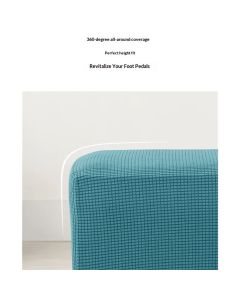 Stretch Covers, Slipcover Rectangle Storage Stool Cover Footstool Slipcover for Living Room Furniture Protector (turquoise blue)