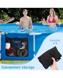 Kayak Pocket Mesh Storage Pouch Sleeve Gear Water Bottle Holder Bag Organizer Accessory Black, with Mesh Pockets Poolside Storage Mesh Package for Most Pools