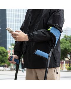 Forearm Crutch Pads and Hand Grip Covers for Open Cuff Crutches Forearm Crutches Accessories,Moisture Wicking Breathable Forearm Crutch Covers with Elastic Strap Increases Walking Comfort （blue，crutches are not included）