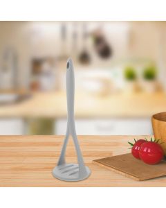 Silicone Potato Masher Kitchen Gadget Food Ricer for Smooth Vegetable and Fruit Puree with Comfortable Grip 10.4 Inch Design（gray）