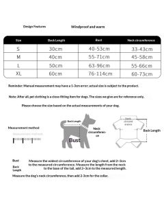 Firm polyester Dog Chore Coat, Insulated Weather Resistant Jacket for Cold and Windy Conditions, Large