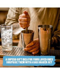 Shaker Cocktail Tin, Set (21 oz and 28 oz), Stainless Steel,Two Piece Shaker Cup Drink Mixer for Bartender – Silver Bar Tools Weighted Shaking Tin