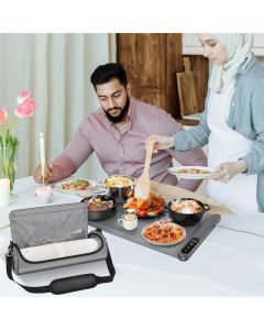 Food Warming Mat Bag, Universal Roll Up Hot Plates Heating Pad Storage Holder for itrusou, for Electric Warmer Tray, Ideal for Parties, Buffet, Travel-Case Only（only bag）