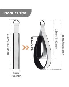 A pair Pilates Straps - Double Loop D-Ring Straps for Reformer, Padded, Home Gym Workout,  Cable Accessories, Workout Equipment（black）