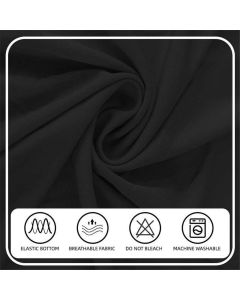 Black Bed Cover Massage Table Cover Protector with Cut-Out for Leg Room, Stretch Rectangular Table Cover for 6FT Eyelash Extension Bed/Spa Bed/Message Bed(Strong Elasticity，Only bed cover)