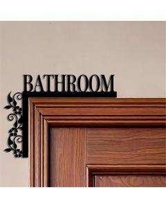 2 pack CUTHOLLOW Floral Lace Bathroom Door Topper Sign Wall Art Decor, 7.8" Unique Vintage Hanging Above Door Frame Corner Accent for Modern Home Rest Room Toilet, Best Gift for Housewarming