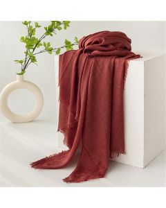 Women Scarfs Large Long Beach Gauze Shawl Wrap,for Daily Outfits Stylish Occasions,Scarf Category Ornament 100cm-190cm(dark red)