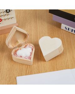 2 pack Heart-Shaped Unfinished Wooden Box Natural Pine Wood DIY Craft Wooden Boxes with Lid for Storage Crafts