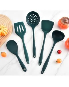 5 pack Silicone Kitchen Cooking Utensils Set: Heat Resistant Long Kitchen Gadgets, Stick Rubber Cook Accessories For Food Prep, Frying, Serving, Basting