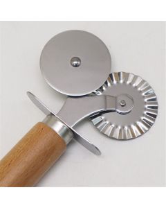 2 pack Pastry Wheel Crimper and Cutter, Stainless Steel, Pasta Cutter Wheel,Dual-Head Baking Tool for Home and Kitchen Use,Ravioli Cutter