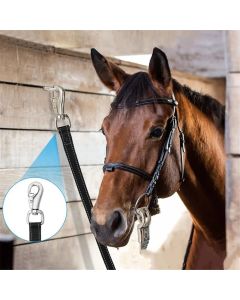 Trailer Cross Tie, Horse Haulage Adjustable Nylon Straps Leads with Panic Snap Fixed Eye Equestrian Equipment