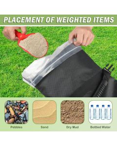 Umbrella Base Weights Sand Bags, 2 Pack 45lbs Fillable Weight Bags to Hold Things Down, Black Weighted Base Sandbags for Outdoor Furniture Patio Cantilever Umbrellas Stand (Without Sand)