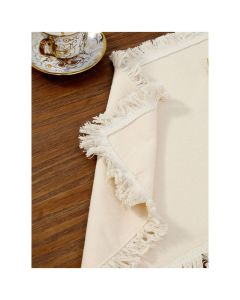 linen-cotton Frayed Placemats Set of 4 Dining Table 11.8x17.7 Inch | Rustic Vintage Boho Washable Easter Placemat for Outdoor Parties BBQ's,Wedding, Holiday