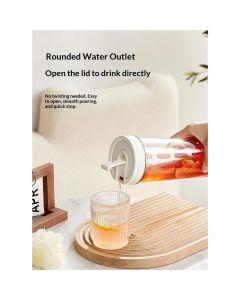 Portable Cold Brew Coffee Maker 35oz/1L Iced Coffee Maker and Tea Brewer Leak-Proof Removable Fine Mesh Filter Perfect for Outdoor Camping Trip (White)