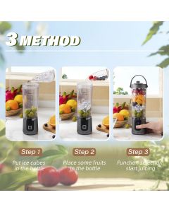 Portable Blender, Cordless Personal Smoothie Blender with USB Rechargeable & 10 Blades, Compact Mini Juicer Powerful Blending for Shakes/Fruits/Veggies/Travel/Home/Office/Gym/Camping（Only juicer）