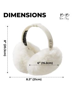 Grey fluffy Plush Winter Ear Muffs for Women, Foldable Soft Ear Warmers Windproof Thermal Earmuffs for Cold Weather Outdoor Daily Wear