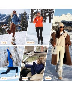 gray-blue AU16 Women Lyocell High Waist Thermal Long Johns, Fleece Lined Slim Fit Base Layer Pants, Stretchy Warm Inner Thermal Leggings for Autumn Winter