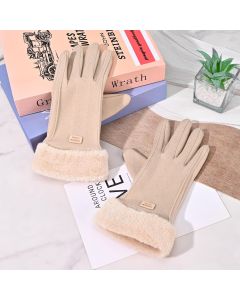 Gloves for Women Girl, Winter Touch Screen, Comfortable and Warm Double-Sided Velvet Lining Thickened Warm Glove,Khaki