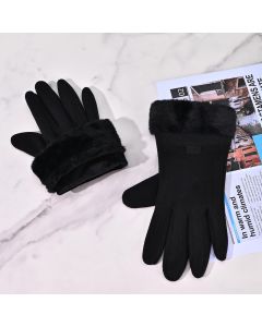Gloves for Women Girl, Winter Touch Screen, Comfortable and Warm Double-Sided Velvet Lining Thickened Warm Glove,Black