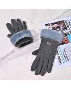 Gloves for Women Girl, Winter Touch Screen, Comfortable and Warm Double-Sided Velvet Lining Thickened Warm Glove,Grey