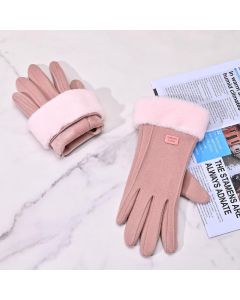 Gloves for Women Girl, Winter Touch Screen, Comfortable and Warm Double-Sided Velvet Lining Thickened Warm Glove,Pink