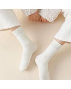 5 Pairs Coffee Thermal Mid-Calf Socks Thermal Mid-Calf Socks - Thick Fleece Lined Winter Socks, Heat Retention Cotton Socks for Men & Women, Cold Weather Cozy Wear