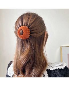 Women's Velvet Magic Bun Holder Expandable 6-13cm Quick Updo Hair Clip Grey 1pc Spring 5 Pcs