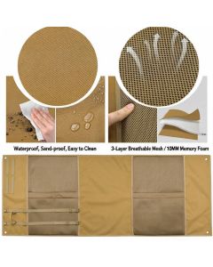 Khaki Single 75x200cm Shooter Ground Mat Water-Resistant 600D PVC Coated Oxford Range Sheet Rollable for Target Practice & Outdoor Picnic Use