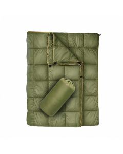 Grey 0.68kg Quilted Camping Blanket 200x140cm Warm 10-20C Portable Throw with Storage Bag for Tent Festival Outdoor Use