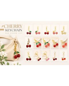 Dainty Fresh Cherry Keychain Bag Charm, Heart Cherry brings constant sweet little moments wherever you go