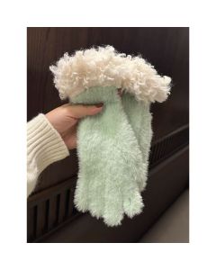 Beige Faux Mink Spliced Gloves